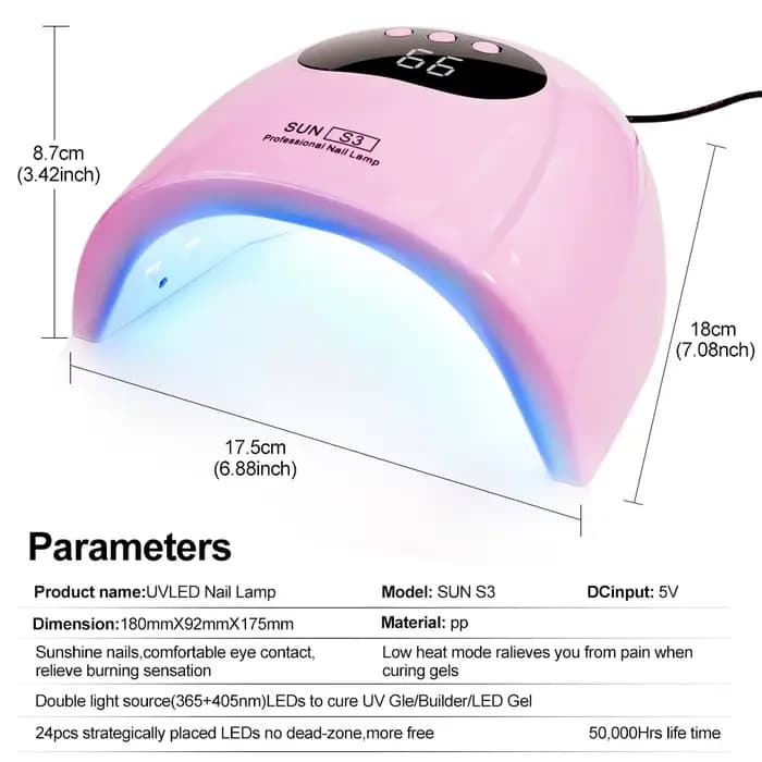 24/6 LED lampe UV pour ongles Gel vernis séchage avec affichage LED et détection de mouvement profes