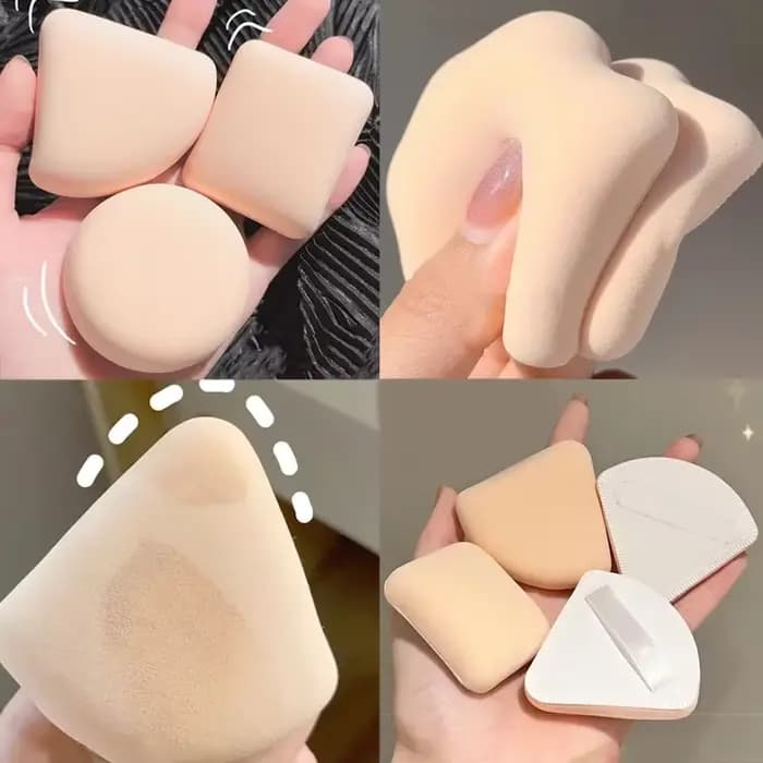 Éponge de maquillage ronde et carrée en forme de Triangle, bouffante de poudre sèche et humide, doub