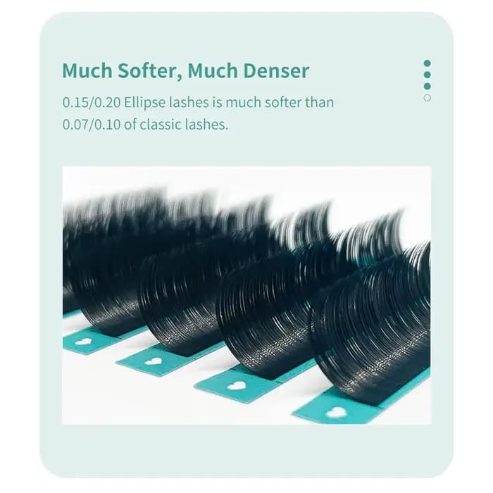 DIYDAY Ellipse Extensions de cils plats 0.15 0.20 cils plats individuels Super plus doux aspect natu