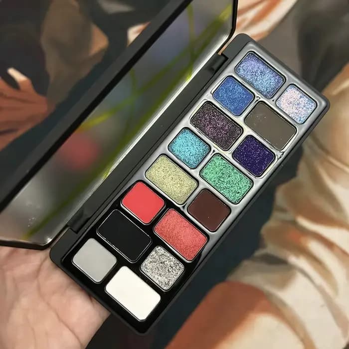Qianyan Cheeryep 16 couleurs fard à paupières Palette paillettes caméléon mat nacré Flash plaque Cow