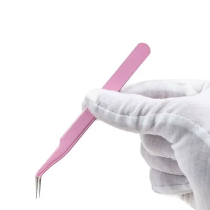 Pincettes en acier inoxydable pour Extension de cils, courbées, droites, Non magnétiques, outils de 