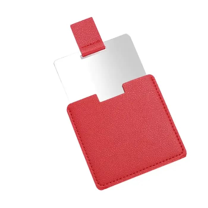 Mini miroir de maquillage ultra-fin en métal, portable, en acier inoxydable, compact, poche, personn