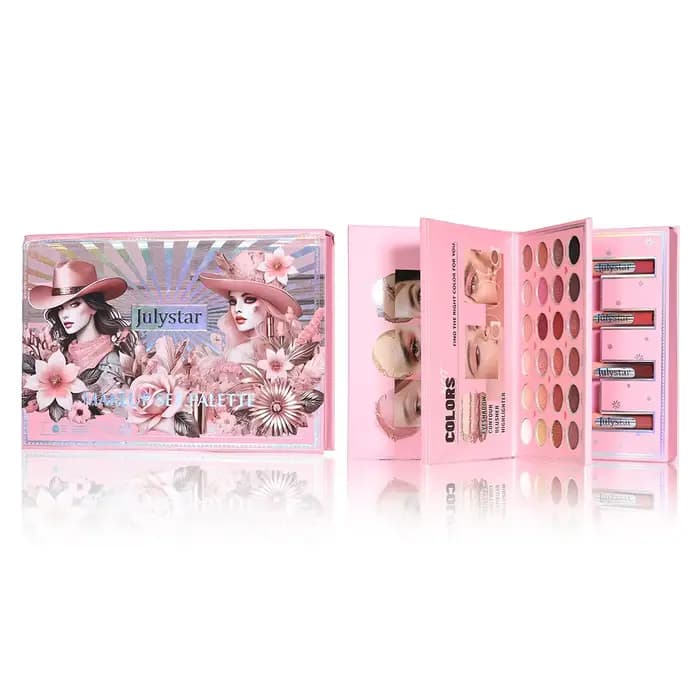 Palette de Maquillage Magique 3-en-1 : Fard à Paupières 24 Couleurs, Poudre, Blush, Illuminateur, Co