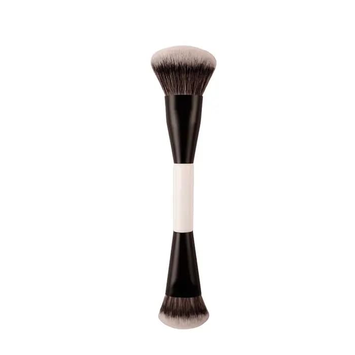 Pinceau de maquillage double embout F4 pour fond de teint, poudre, blush, contour et fard à paupière