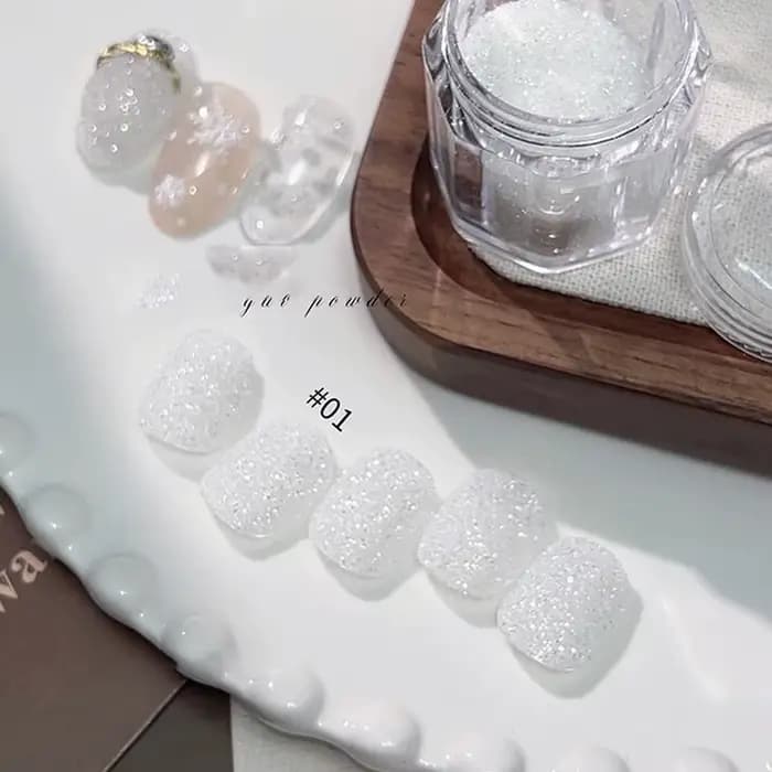 Poudre à ongles diamantée argentée 5g - Pigment pailleté ultra fin pour ongles en acrylique et en ge