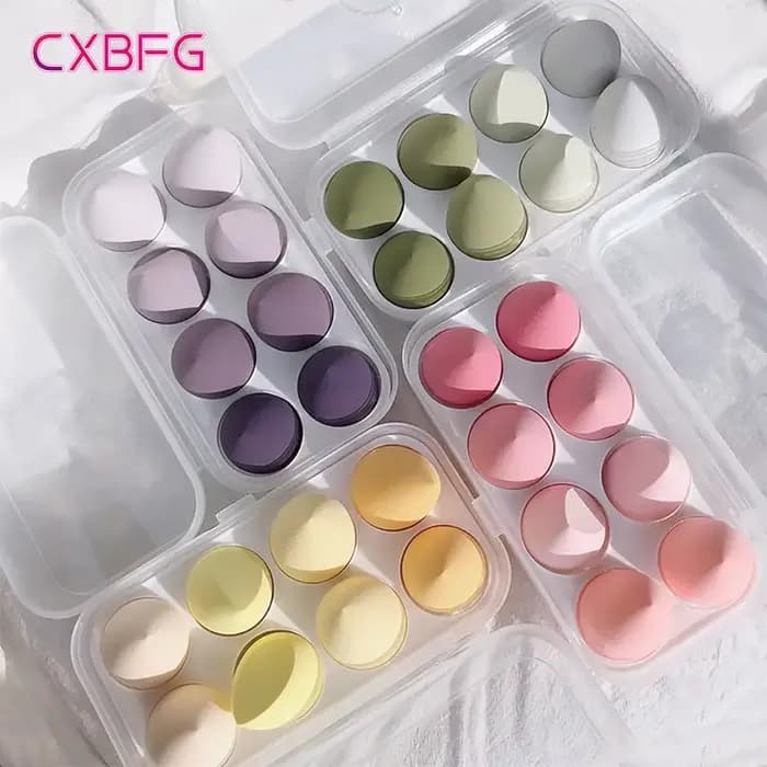 4/8 pièces maquillage éponge mélangeur beauté oeuf cosmétique bouffée douce fond de teint éponges po