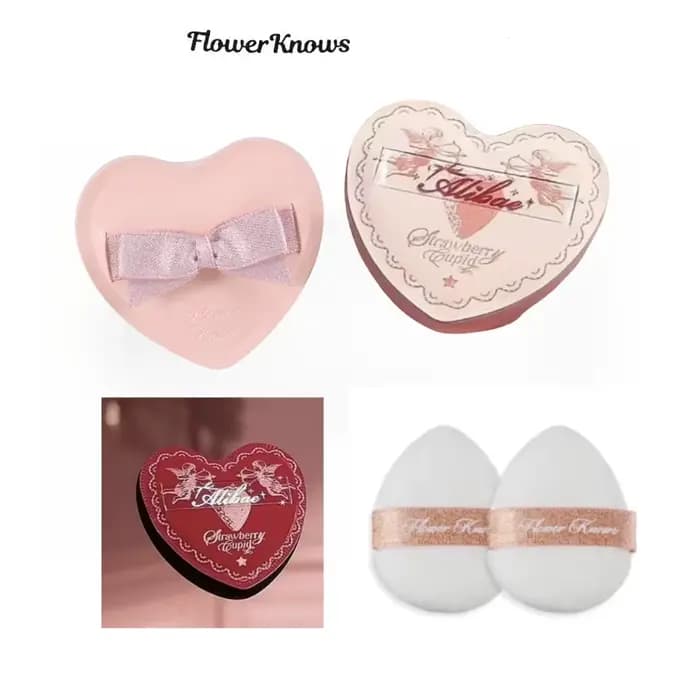 Flower Knows – bouffées de poudre pour une Application de maquillage impeccable, taille compacte pou