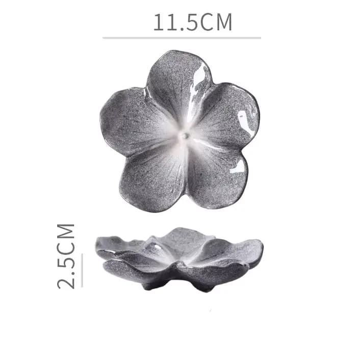Assiette à trempette en céramique rétro, en forme de pétale, cuite au four, légère, pour assaisonnem