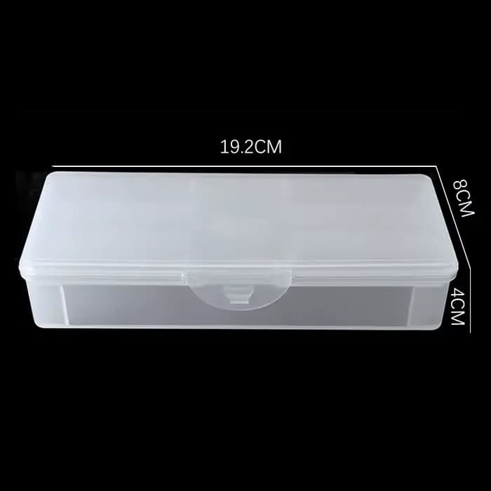 Outil rectangulaire Double couche pour Nail Art, boîte de rangement vide, pincettes, stylos, polissa