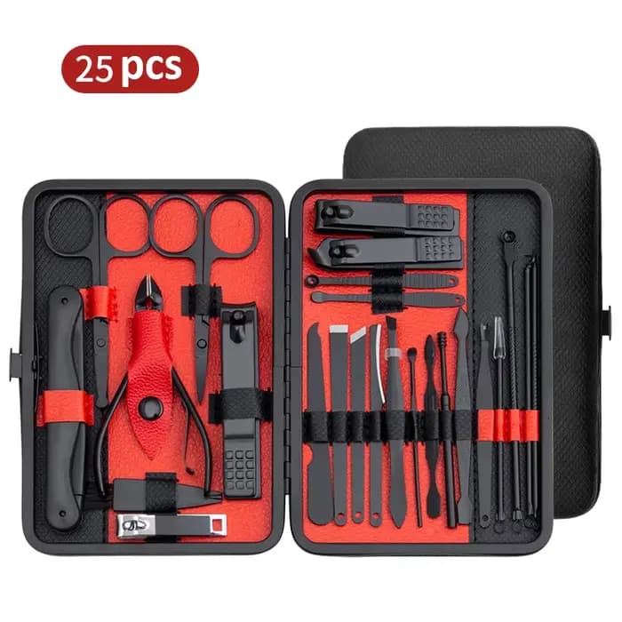 Ensemble de manucure 10/15/25 pièces, Kit complet de fonctions, ensembles de pédicure professionnels