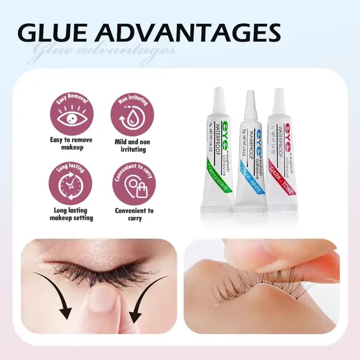 Colle à cils professionnelle à séchage rapide, 3 couleurs, extension de faux cils, longue durée, éta