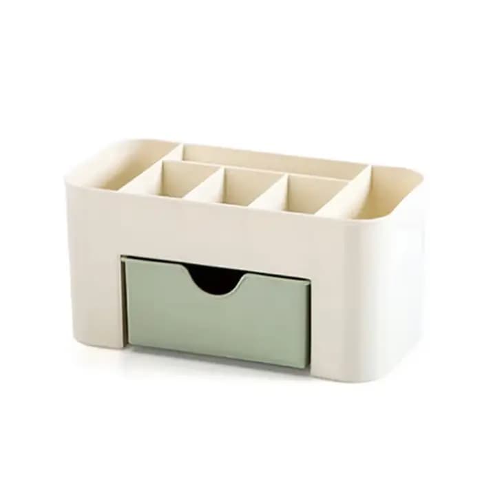 Organisateur de maquillage de bureau en acrylique avec tiroir, pour rouges à lèvres, pinceaux, coton
