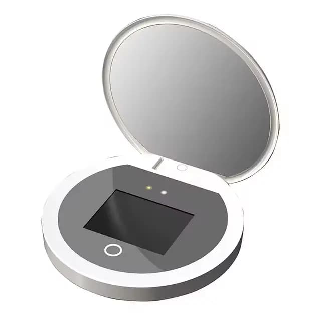 Miroir de maquillage portable avec écran UV, caméra de test de protection solaire avec lumière, gros