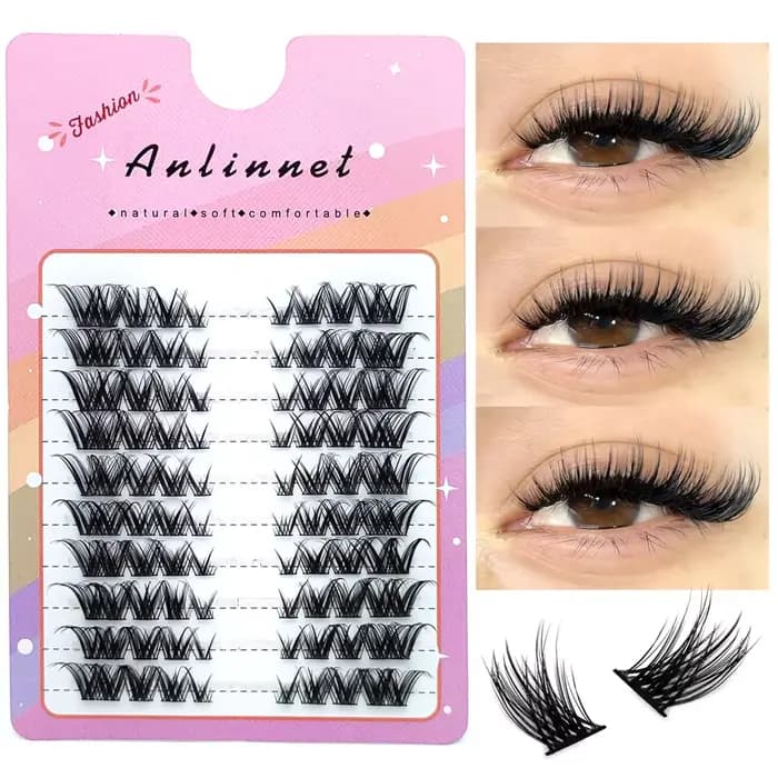 Fox faux cils 1 boîte de 80 faisceaux Mink extensions de cils rouleau naturel faux cils 3D russe 8 -