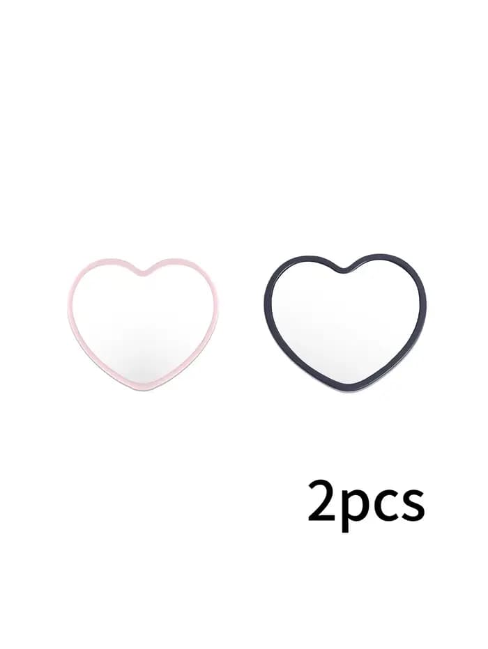 12 mini-miroirs en forme de cœur, surface polie, cadre en plastique, présentoir de table, sans parfu