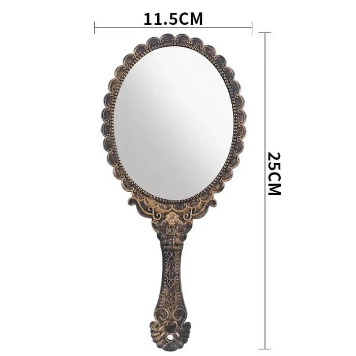 Miroir de maquillage portable vintage, miroir cosmétique de style européen, miroir de beauté portabl