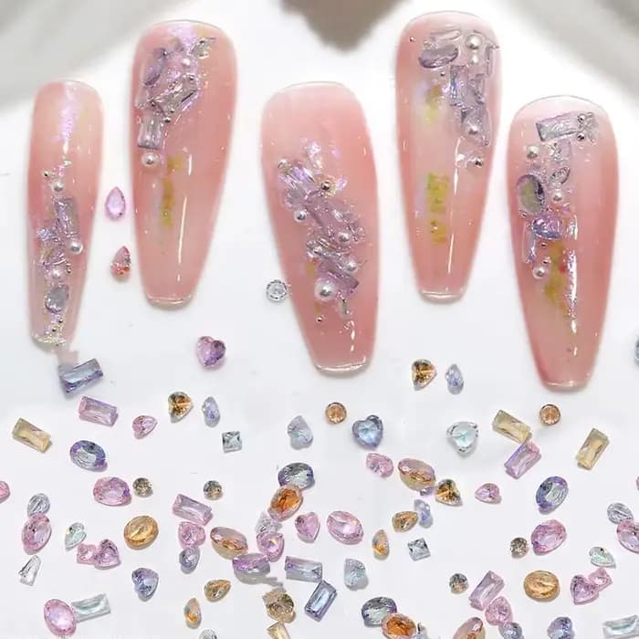50 pièces 3D 5A 1-4MM Mini Zircon Nail Art strass cristal diamant accessoires pour paillettes manucu
