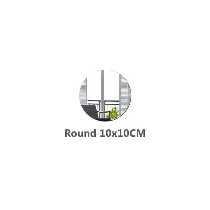 Autocollants muraux ronds et carrés en miroir, adhésifs en acrylique, petits miroirs circulaires, dé