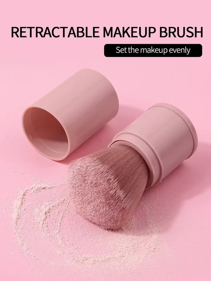 Pinceau de maquillage rétractable, 1 pièce, doux, moelleux, poudre, fond de teint, mélange, blush vi