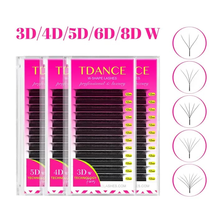 TDANCE 3D 4D 5D 6D ventilateurs préfabriqués Extension de cils W Style Faux vison naturel doux flora