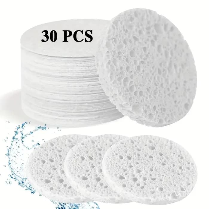 30/60 morceaux d'éponges de soins de beauté naturels, sans alcool ni parfums, pour le nettoyage et l
