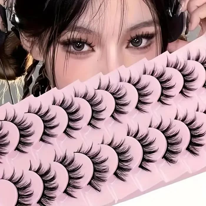 10 paires de faux cils de luxe C Curl-ensemble de cils Manga et Cosplay multi-longs, paire de faux c