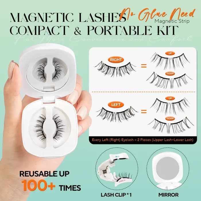 VYRILA cils magnétiques doux aucune colle nécessaire cils 3D d'aspect naturel réutilisables facile à