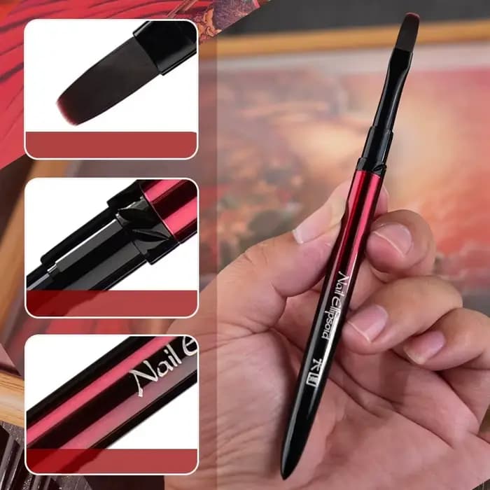 Brosse pour Nail Art, manche en métal, photothérapie, acrylique, Gel UV, Extension des ongles, const