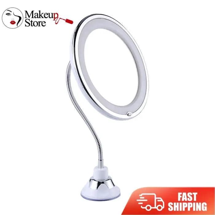 Miroir à ventouses à Rotation de 360 degrés, accessoire cosmétique Flexible à LED degrés, avec vento
