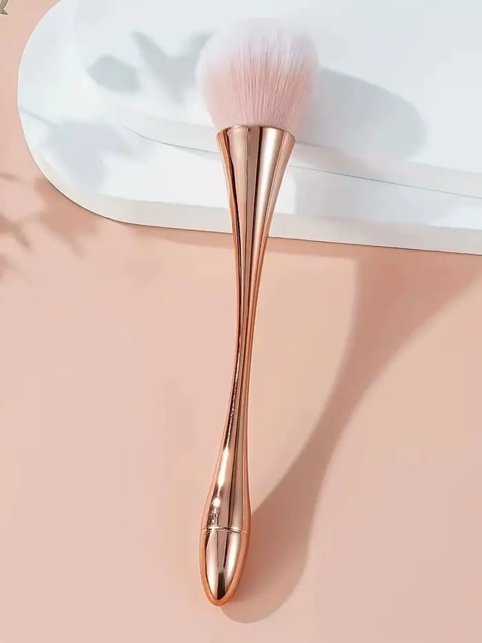 Pinceau de maquillage en forme d'éventail rose doré, pinceau cosmétique pour poudre libre, pinceau i