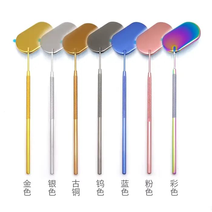 Miroir ovale multi-couleurs en acier inoxydable, contrôle multifonction, Extension de cils, maquilla