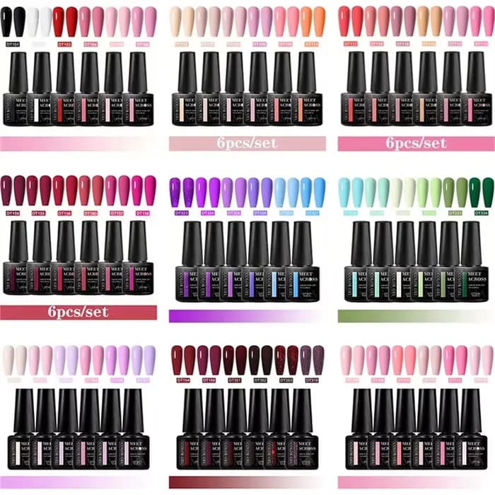6 pièces Gel vernis à ongles ensemble HEMA gratuit 7ml Semi Permanent tremper UV Gel vernis Nail Art