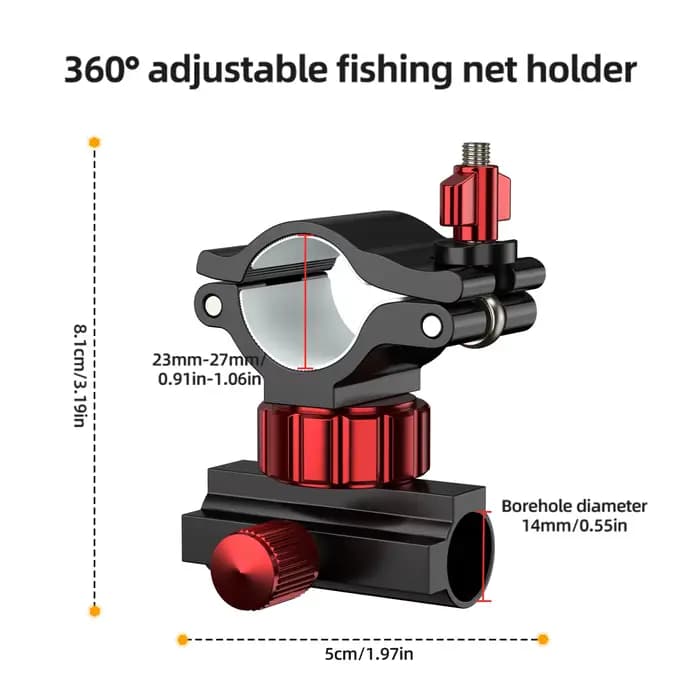 Accessoires de pêche en alliage d'aluminium, support d'installation d'équipement rotatif, avec fixat
