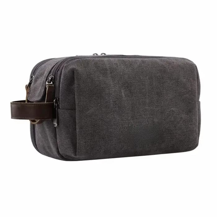 Sac de toilette de voyage de couleur unie, grande capacité, organisateur de maquillage en toile, sac