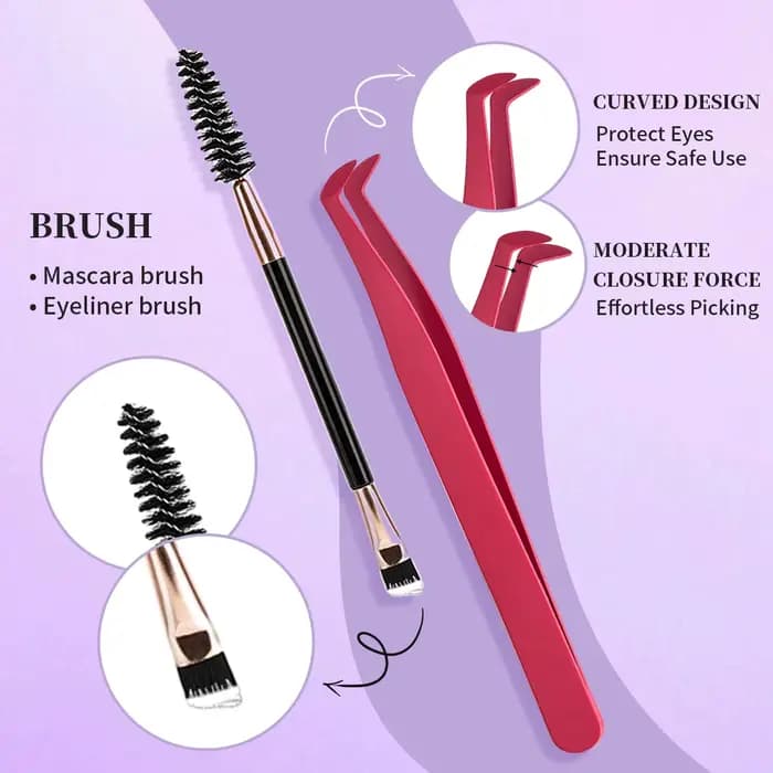 Mélange d'extensions de cils, bricolage, Styles, grappes de cils individuelles avec dissolvant de li