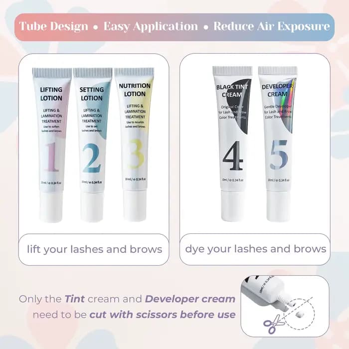 Kit de teinture et de permanente pour cils et sourcils PERMANIA, noir naturel, traitement de lifting