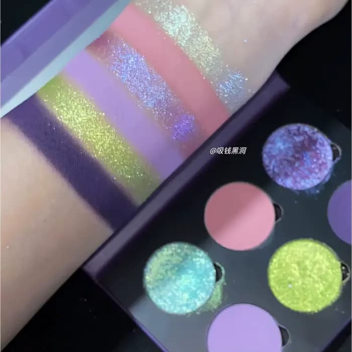 CHOIZ BEAUTY Palette de fards à paupières 6 couleurs Vert Mat Caméléon Scintillant Pailleté Haute Pi