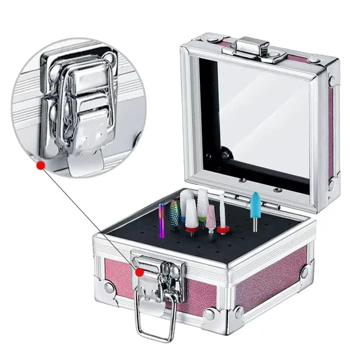 Boîte de support de foret à ongles professionnel, 1 pièce, avec 25 trous, présentoir en aluminium, b