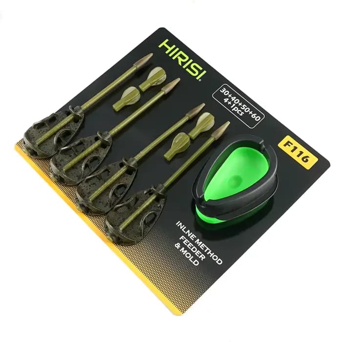 Hirisi – ensemble d'alimentation pour méthode de pêche à la carpe, 30g/40g/50g/60g, moule de Cage à 