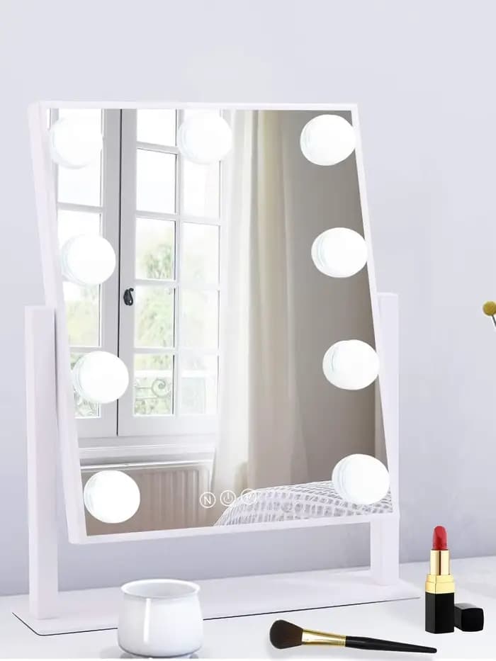 Miroir de courtoisie avec lumières Miroir de maquillage Hollywood avec 9 ampoules LED Éclairage 3 co