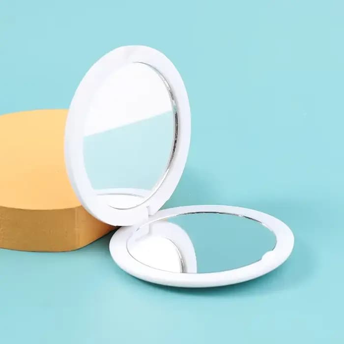 Miroir rond plié Double face, vente en gros, Mini clapet mignon pour étudiant, Portable, Dressing, p