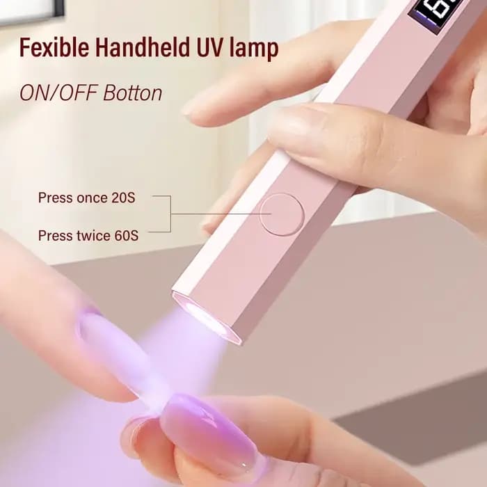 YIKOOLIN-Mini lampe à ongles UV sans fil avec affichage LED, lampe de luminothérapie portable