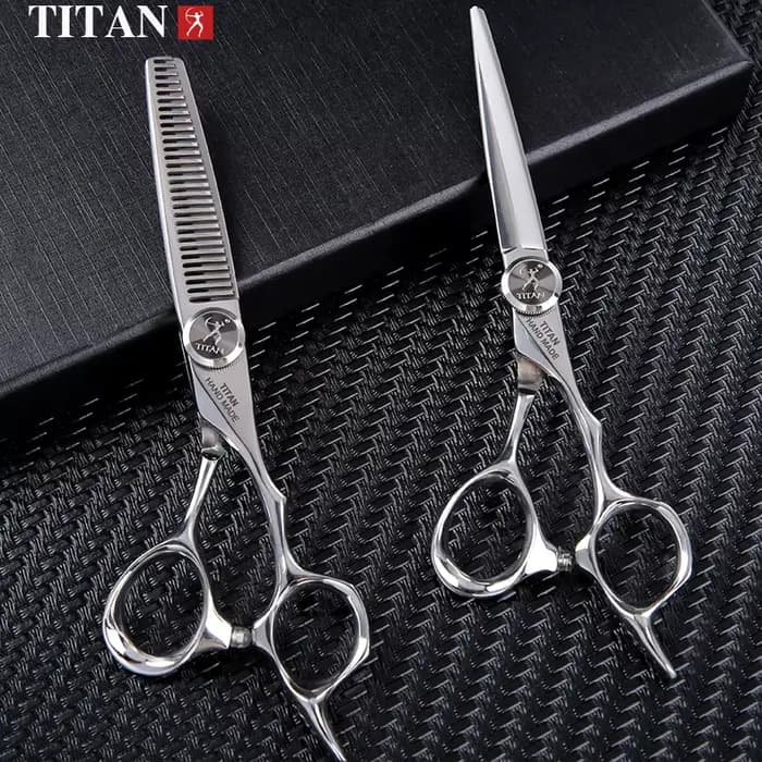 TITAN ciseaux de coiffeur professionnels ciseaux de coiffeur coupe de cheveux ensemble d'amincisseme