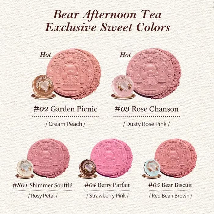 [NOUVEAU]Flower Knows The Sweetie Bear Collection Blush en satin de soie