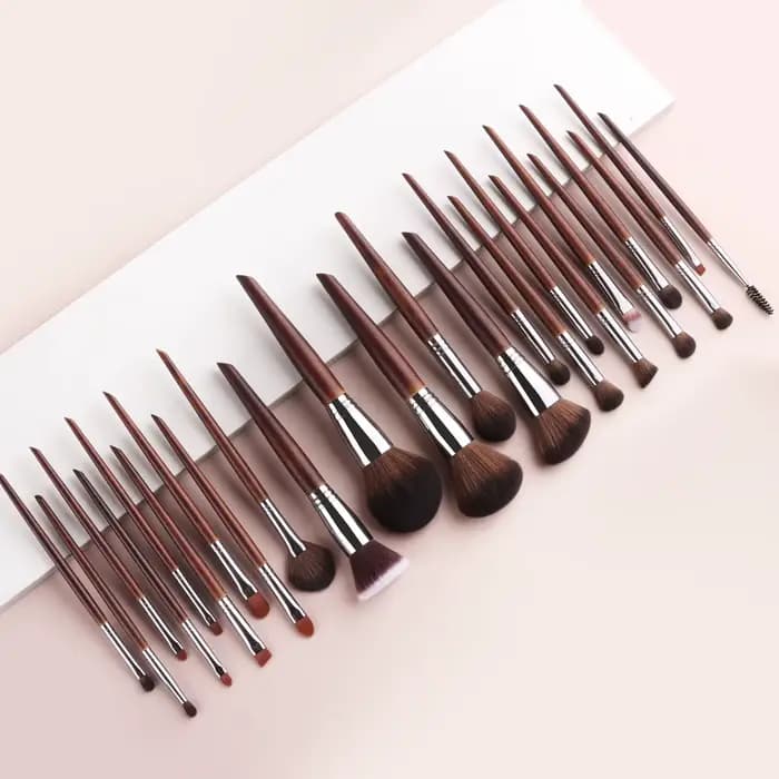 24 pinceaux de maquillage avec poignées en bois ensemble de pinceaux de maquillage naturel fard à pa