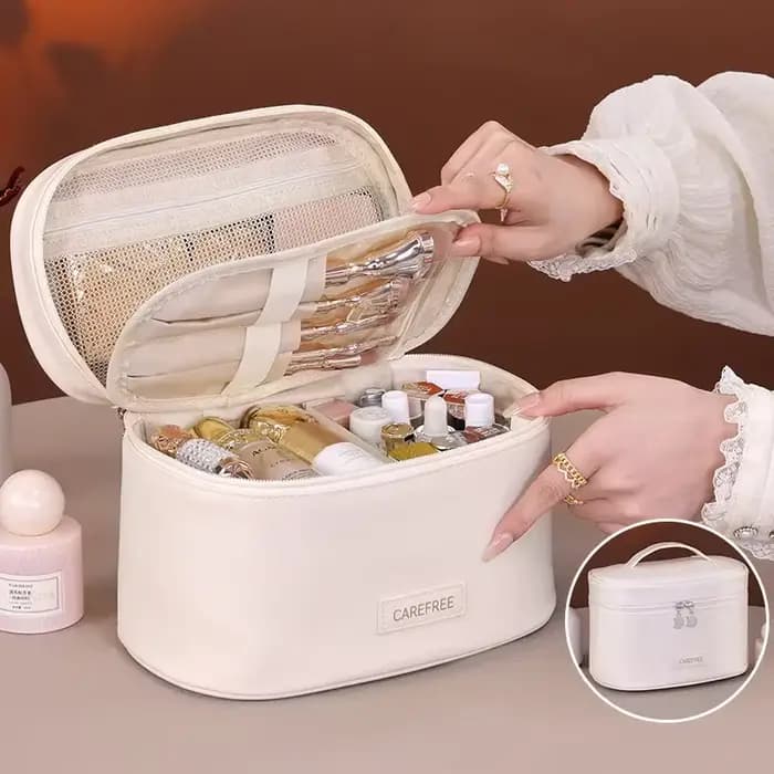 Trousse de maquillage multicouche pour femmes, organisateur de cosmétiques de voyage de grande capac