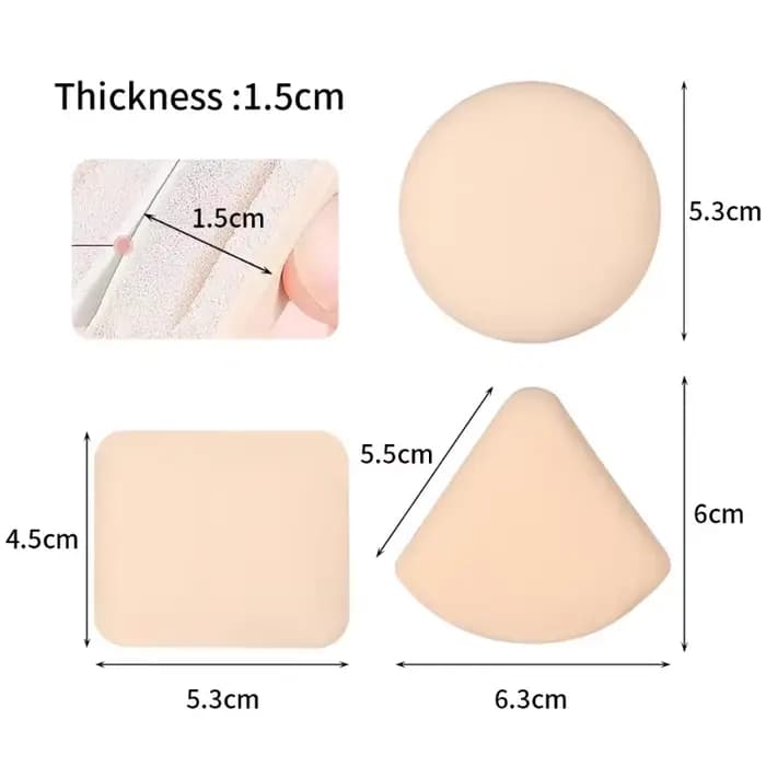 Éponge de maquillage ronde et carrée en forme de Triangle, bouffante de poudre sèche et humide, doub