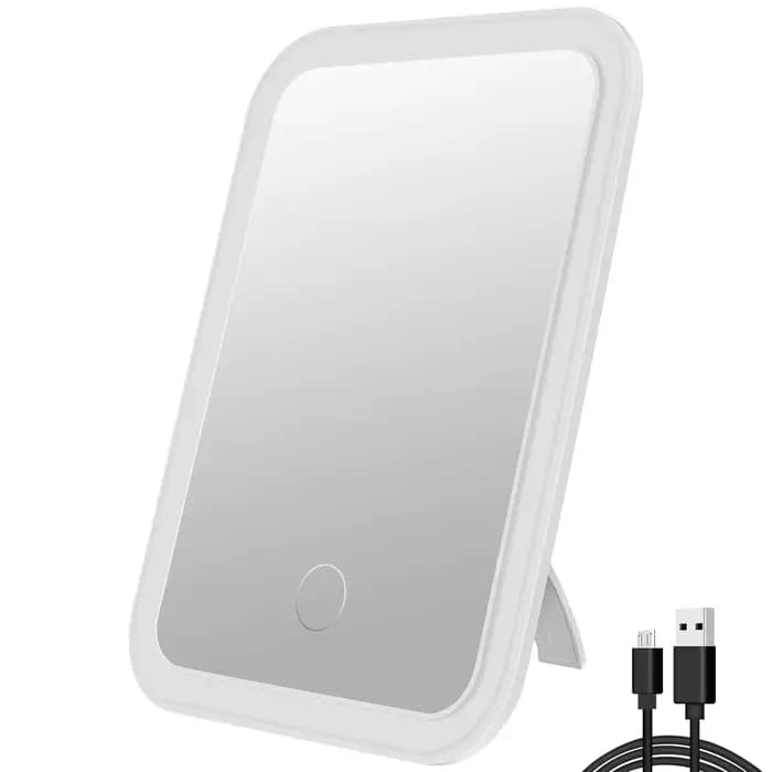 Miroir de maquillage LED miroir cosmétique éclairé avec support lumière de remplissage à intensité v