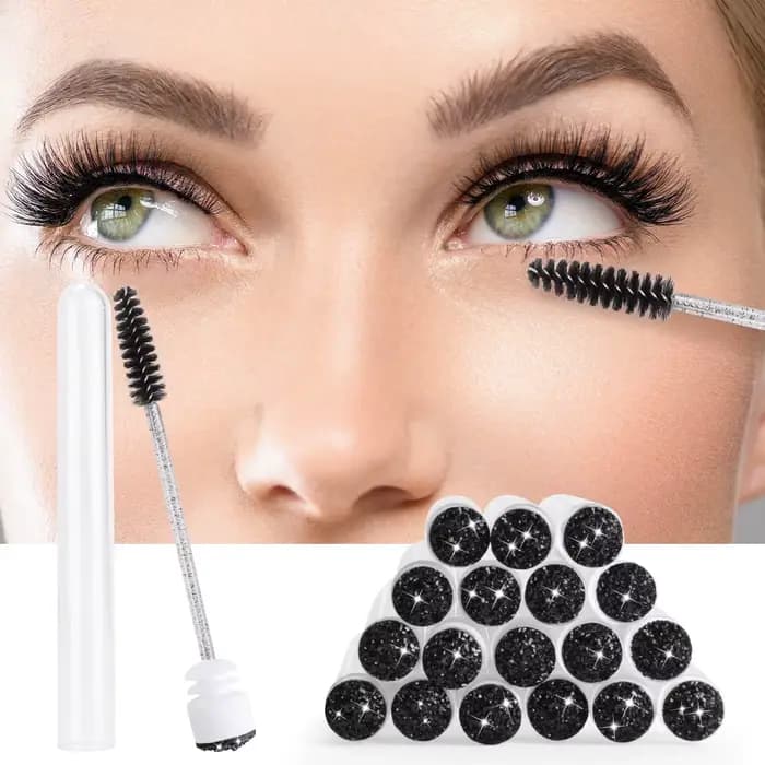 Brosses à cils de poulet réutilisables, tubes de brosse à cils, baguettes de mascara, Végétde cils a