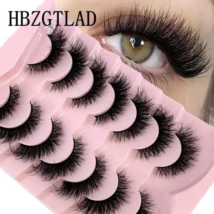 7 paires de cils en bande russe naturelle cils de vison moelleux 3D faux cils moelleux Volume cils f